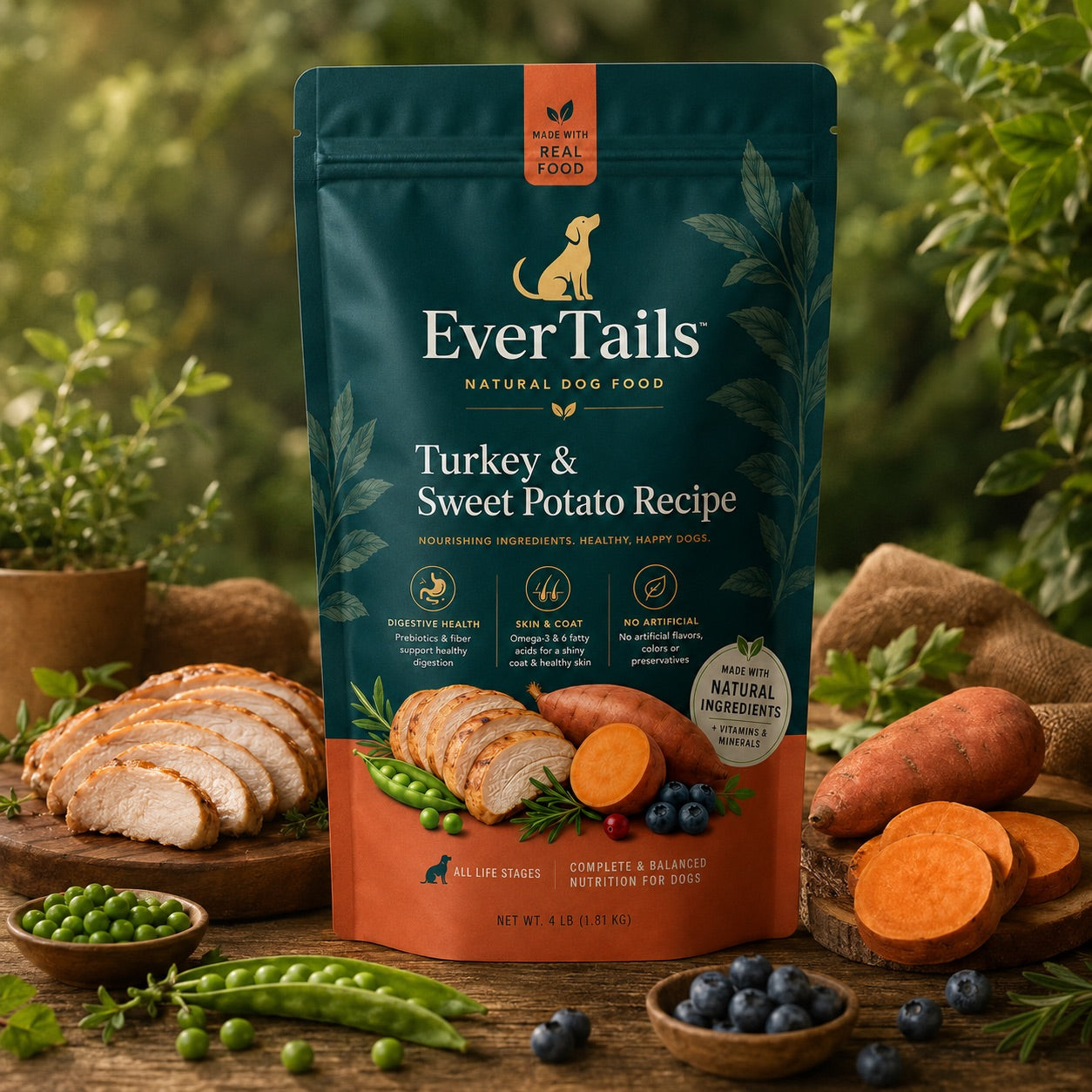 EverTails Turkey & Sweet Potato Natural Dog Food