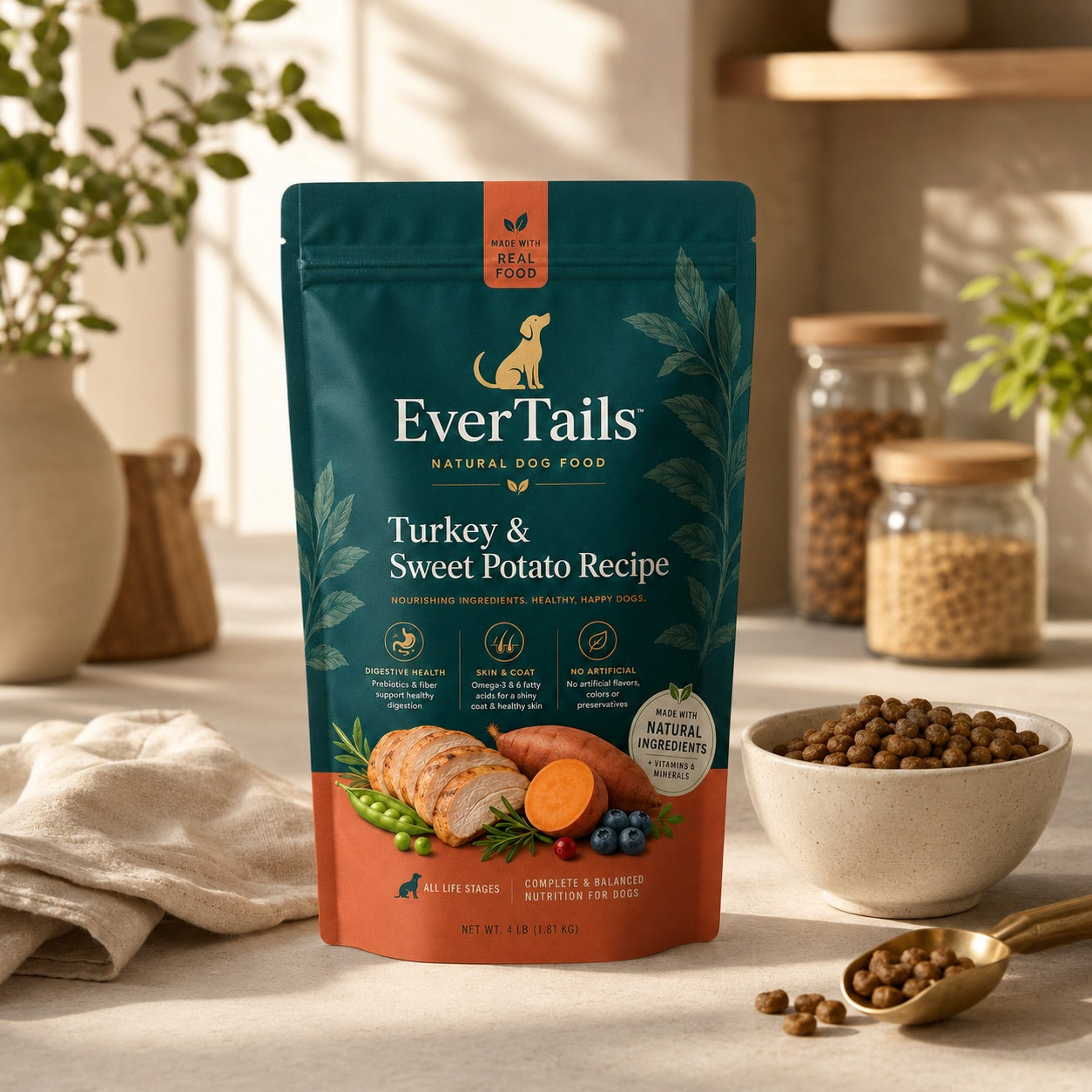 EverTails Turkey & Sweet Potato Natural Dog Food