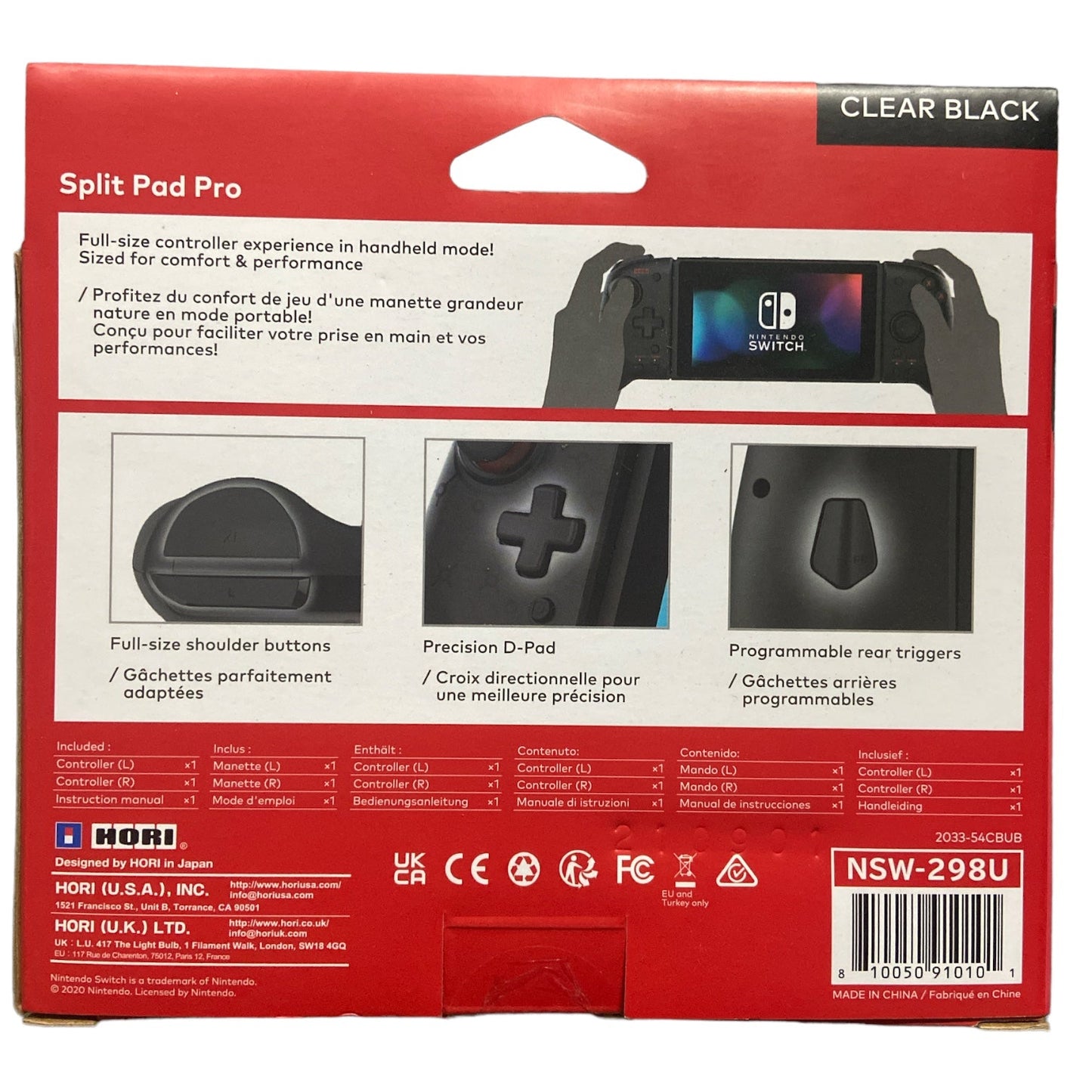 Nintendo Switch Split Pad Pro (Black) Ergonomic Controller for Handheld Mode