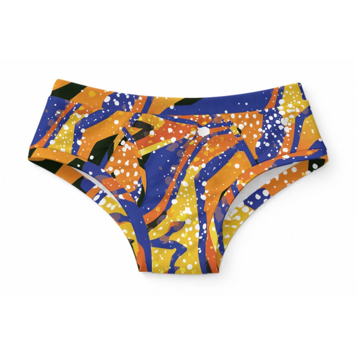 Pirates Primary Splash Briefs — Navy & Gold Abstract AOP 180gsm Cotton Underwear, Bold Basics