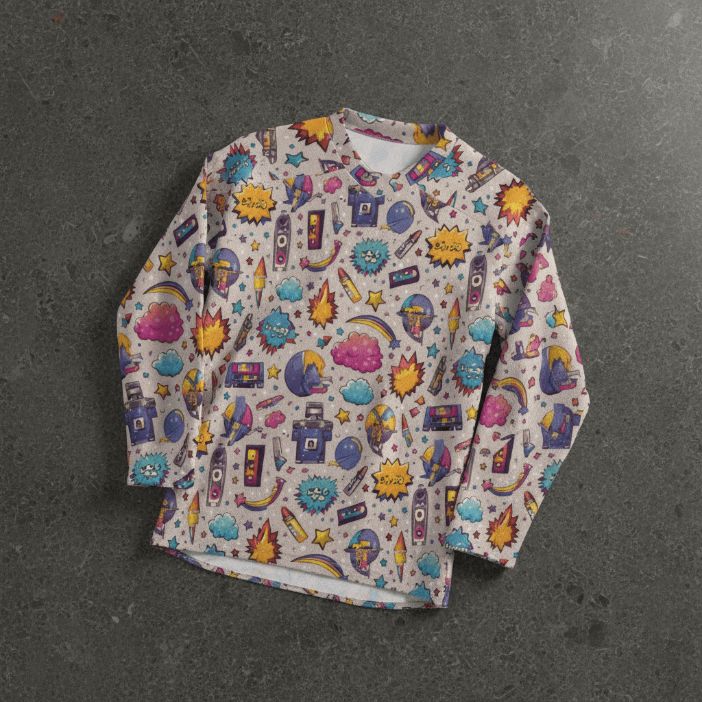 Plush Medley AOP Graphic Jersey for Abstract Ravewear Collectors — All-Over Print Men's Statement Athletic Top