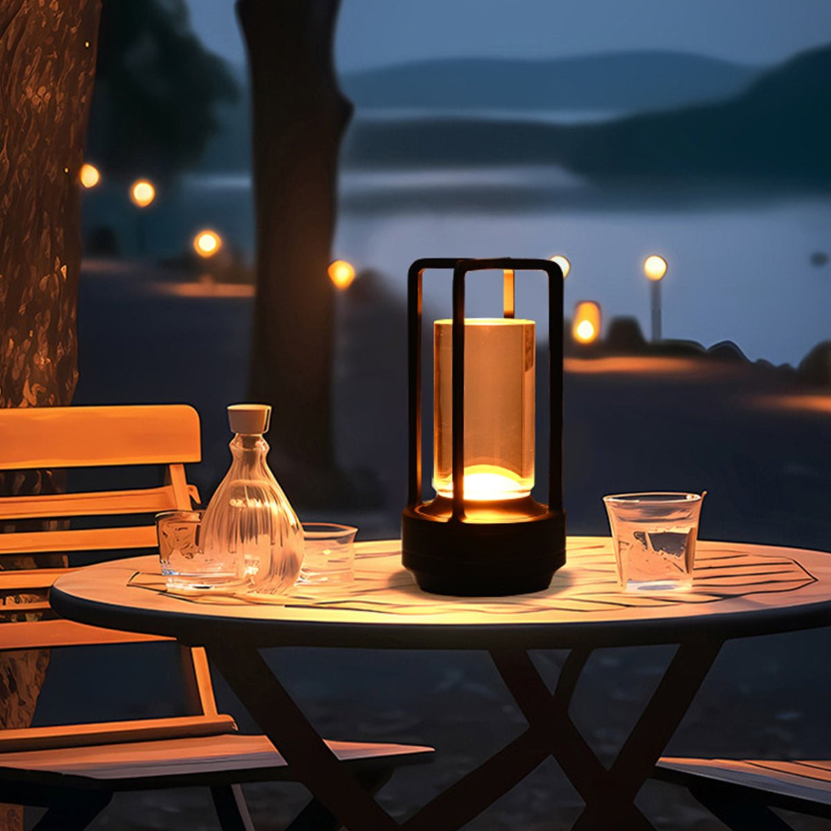 Portable Lantern Table Lamp With USB Touch Dimming