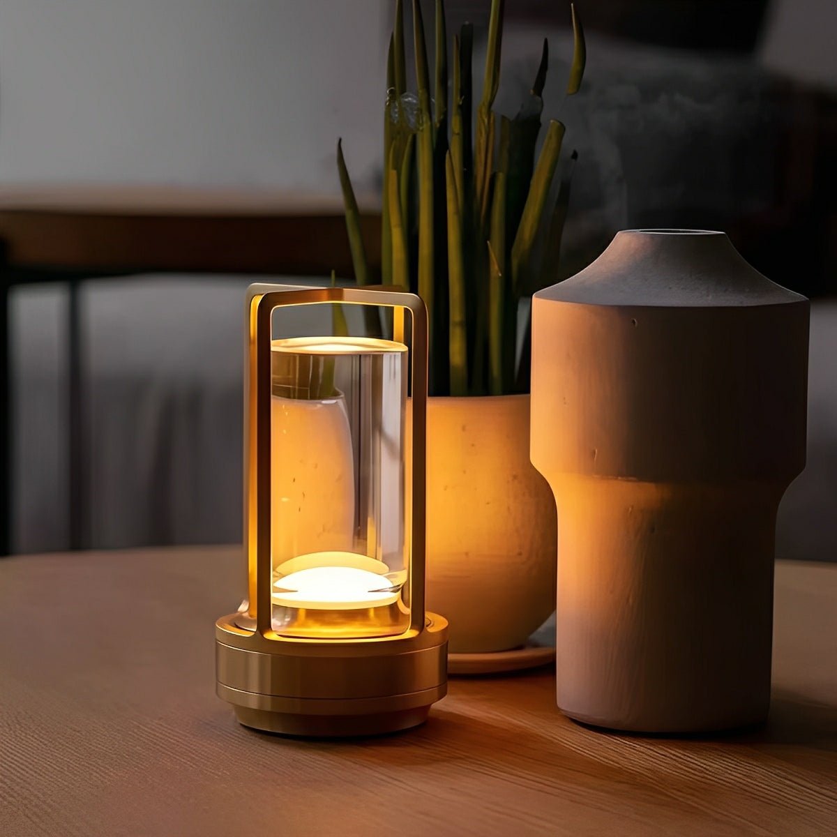 Portable Lantern Table Lamp With USB Touch Dimming