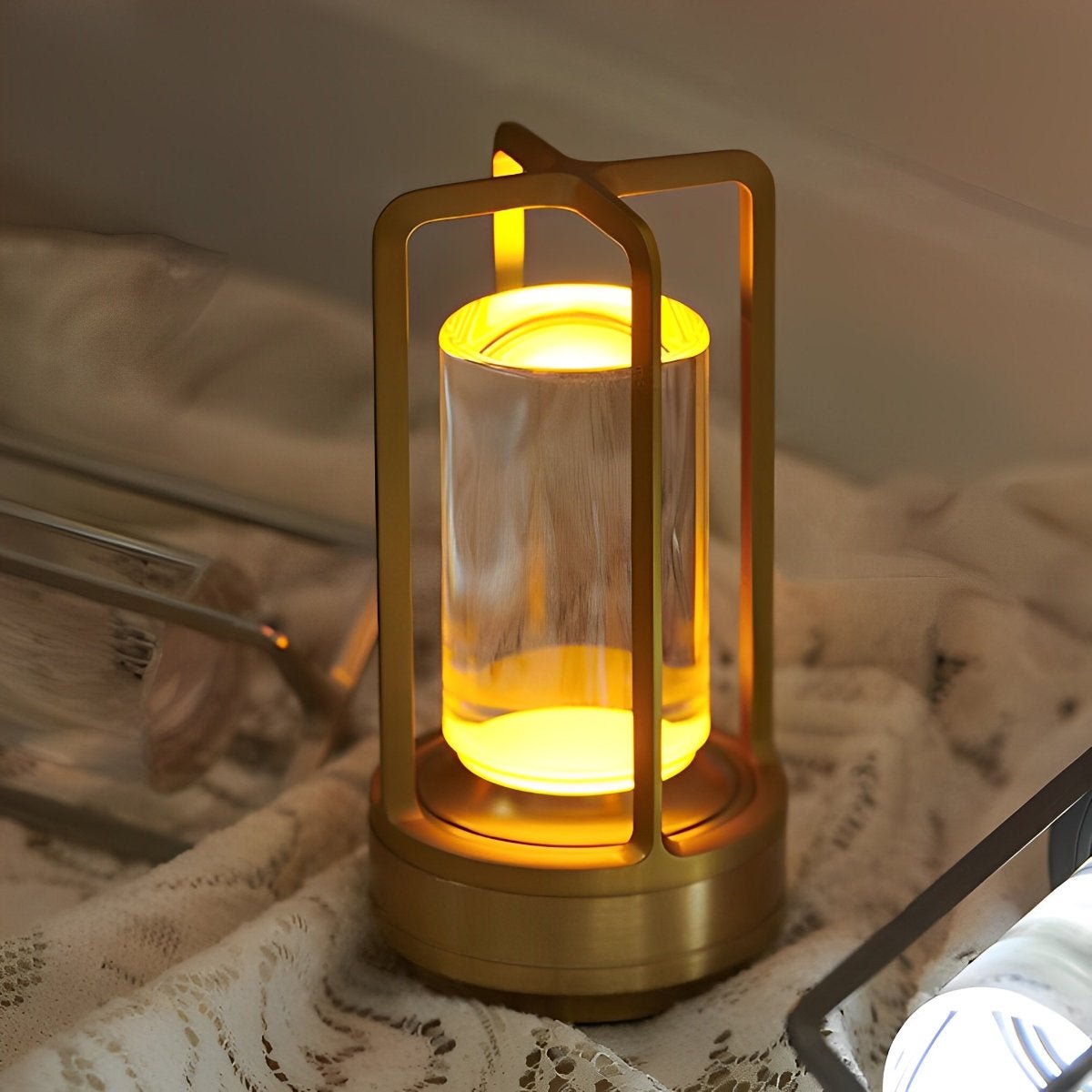 Portable Lantern Table Lamp With USB Touch Dimming