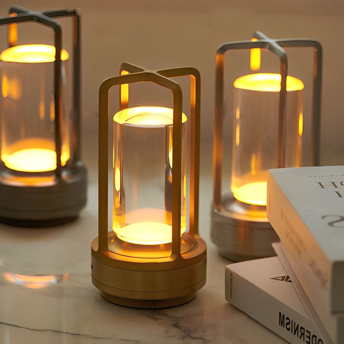 Portable Lantern Table Lamp With USB Touch Dimming