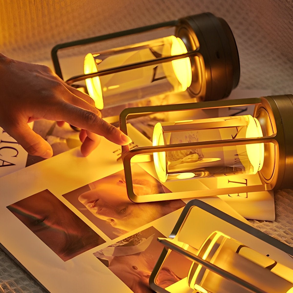 Portable Lantern Table Lamp With USB Touch Dimming