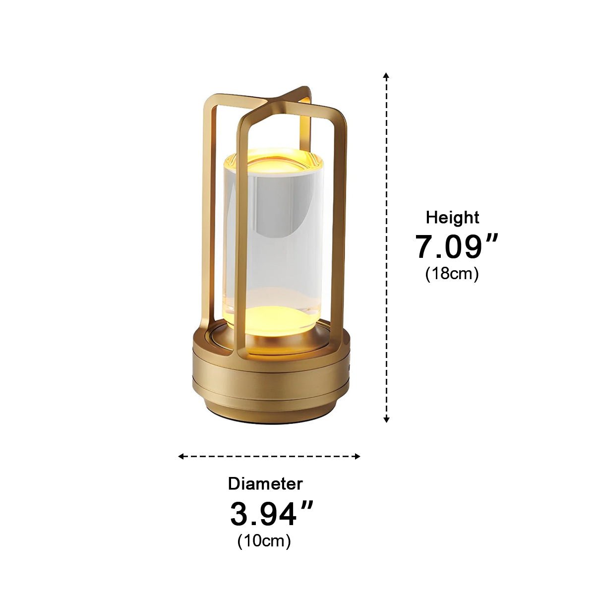 Portable Lantern Table Lamp With USB Touch Dimming