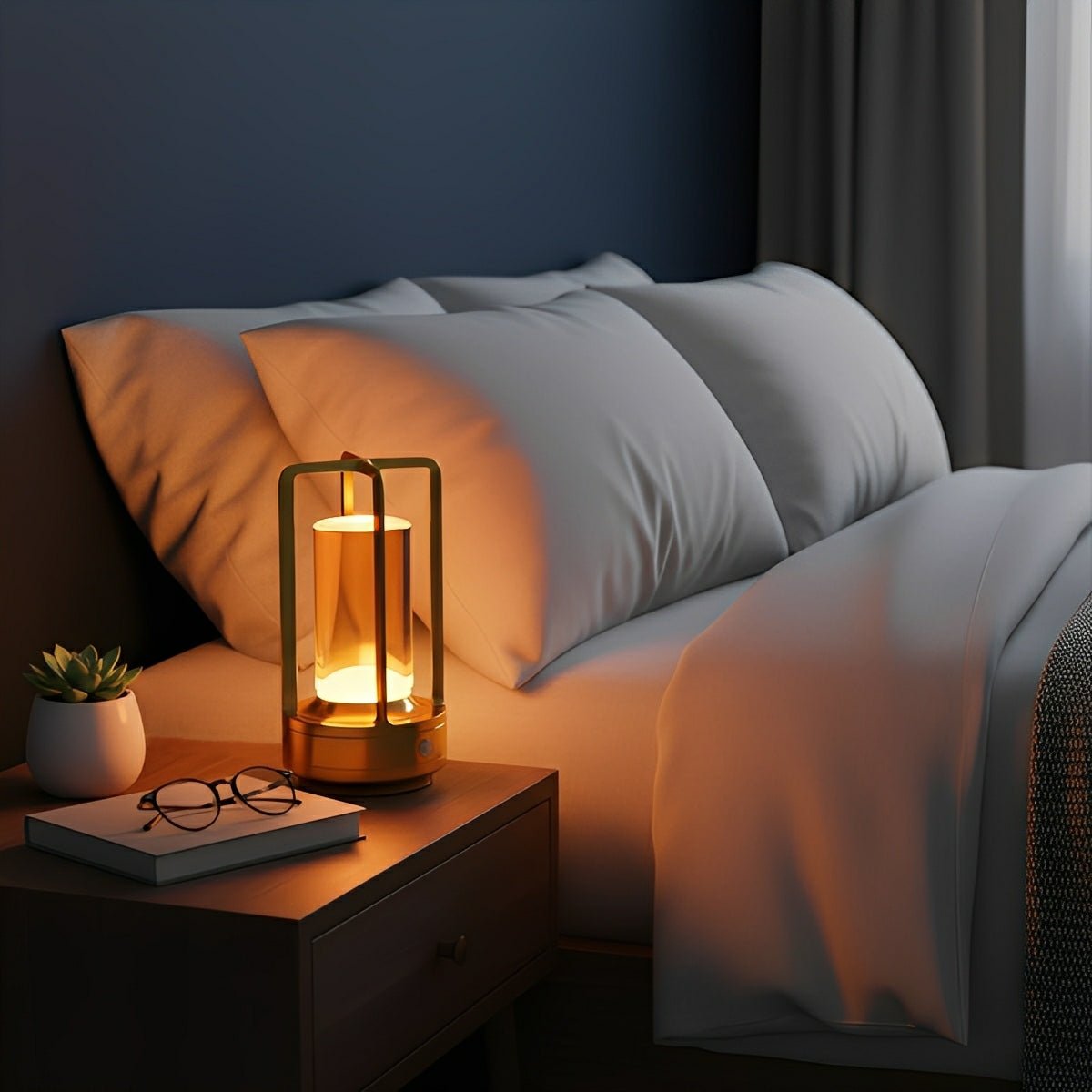 Portable Lantern Table Lamp With USB Touch Dimming