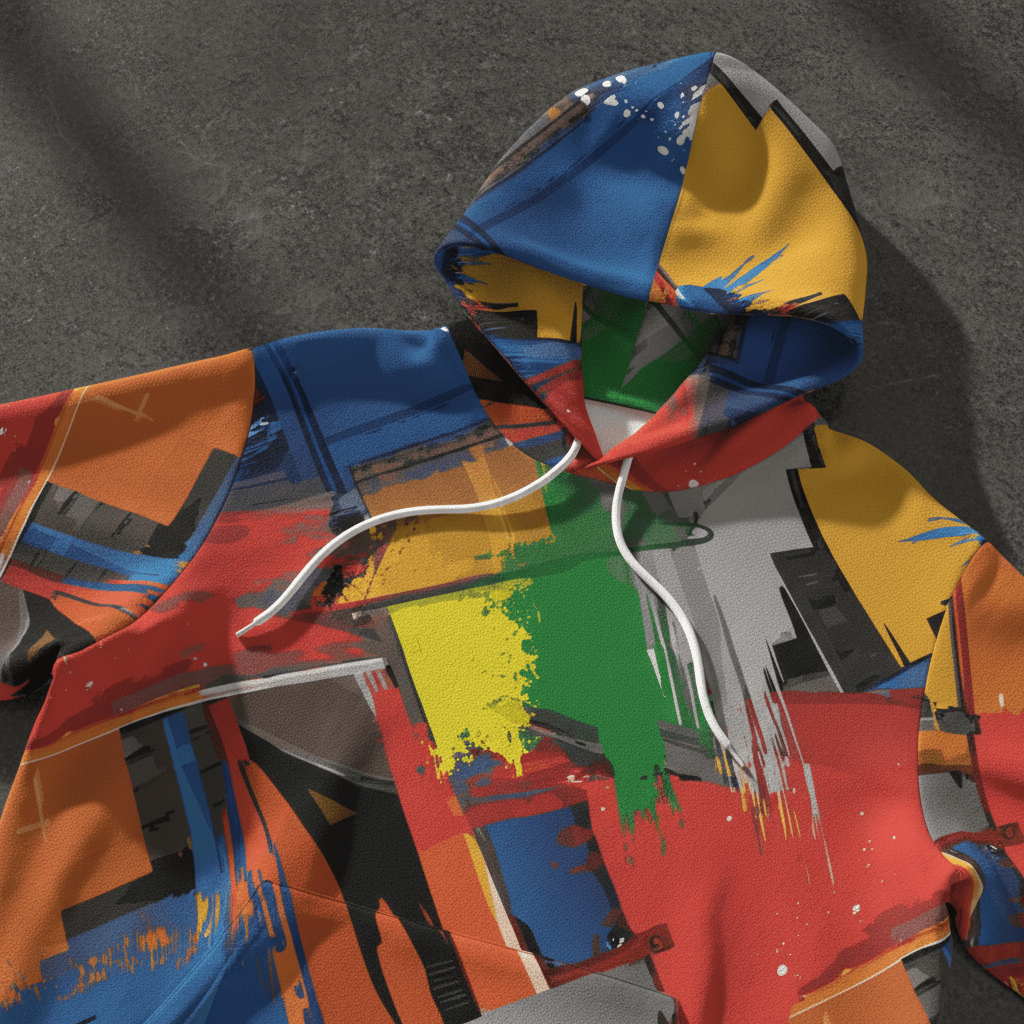 Primary Palette Splash AOP Hoodie – Bold Abstract Art Streetwear