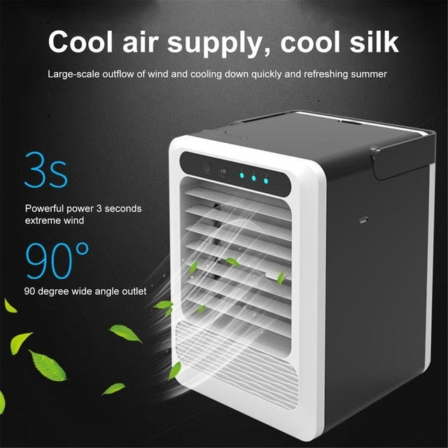 7 Light USB Mini Portable Air Conditioner Air Cooler Fan Desktop Space Cooler Personal Space Air Cooling Fan For Room Home