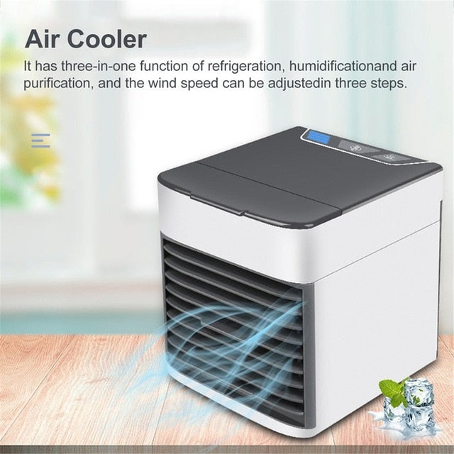 7 Light USB Mini Portable Air Conditioner Air Cooler Fan Desktop Space Cooler Personal Space Air Cooling Fan For Room Home