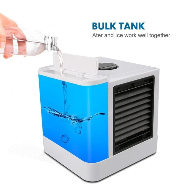 7 Light USB Mini Portable Air Conditioner Air Cooler Fan Desktop Space Cooler Personal Space Air Cooling Fan For Room Home