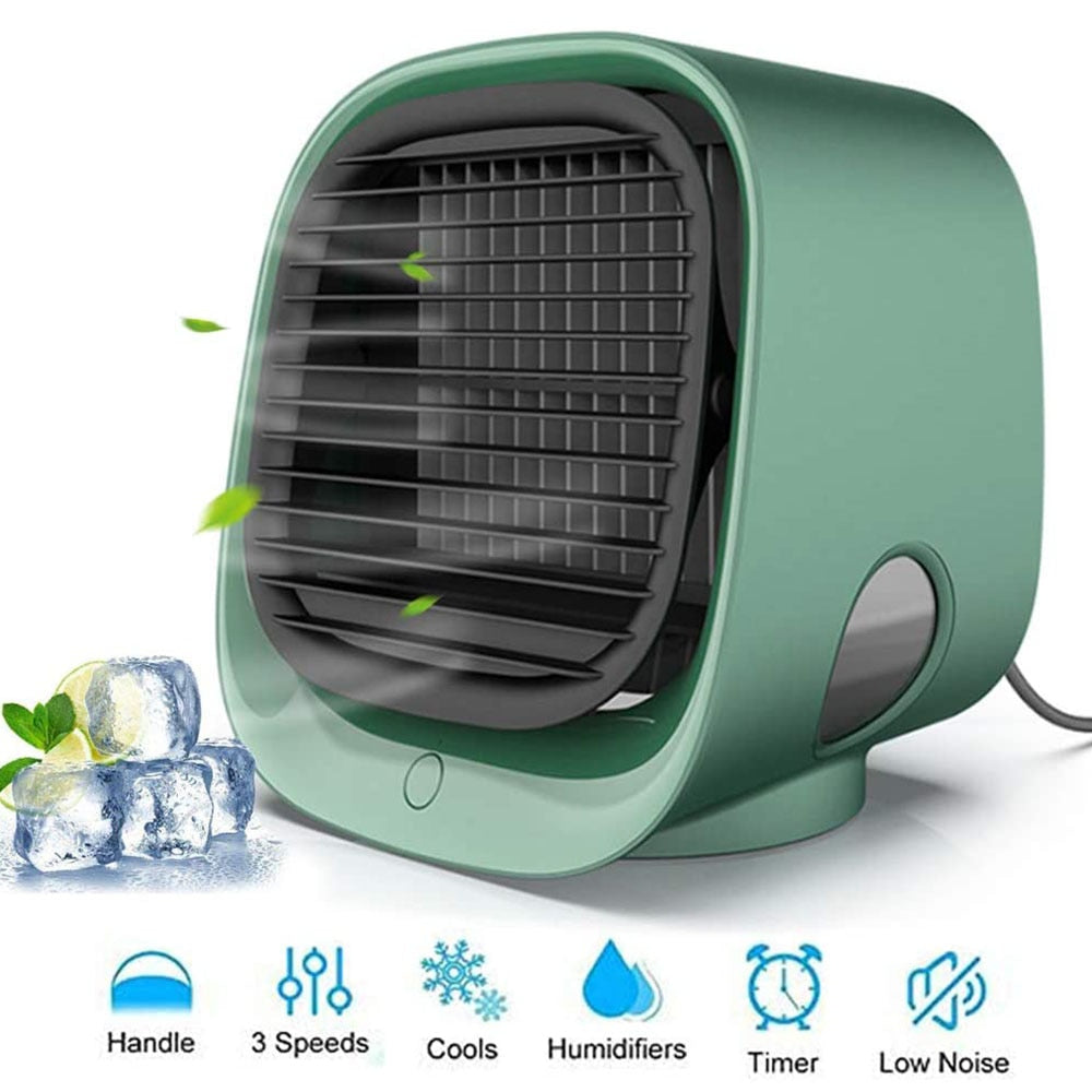 Fan Air Conditioner Air Cooler Ventilador Mini Fan Portable For Home Travel Office Humidifier Speeds USB Charging Airconditioner