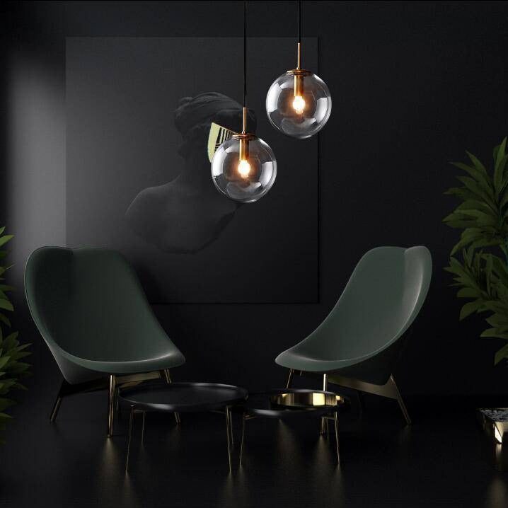 Hanging Glass Globe Wall Light Sconce With Swing Arm