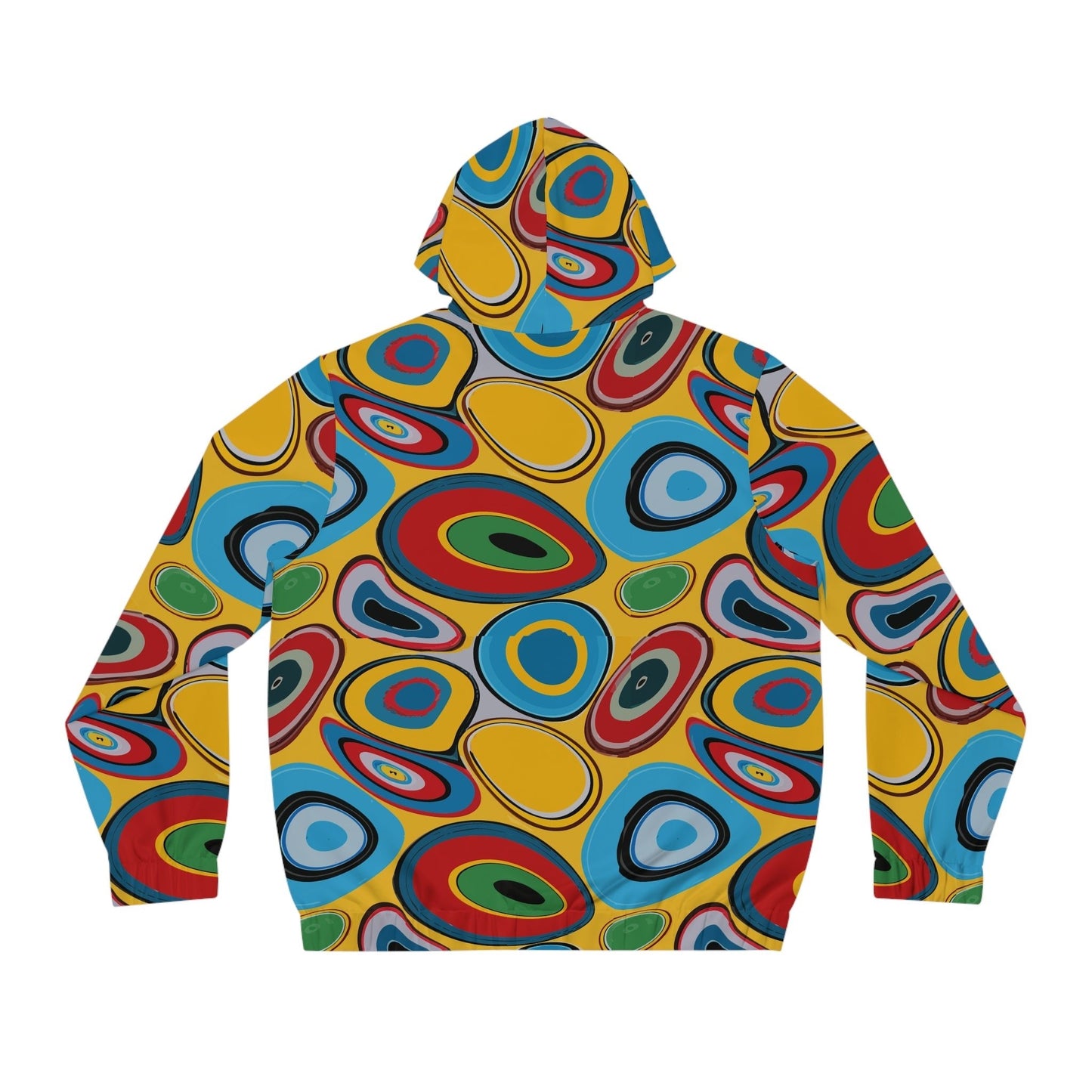 Psychedelic Eye AOP Zip-Up Hoodie for Weirdcore and Indie Sleaze Dressers — Maximalist Retro 70s Color-Drenched Festival Jacket