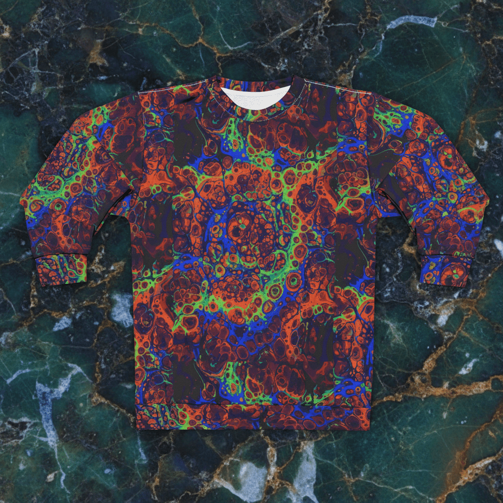 Psychedelic Lava Pattern Sweatshirt | Abstract All-Over Print