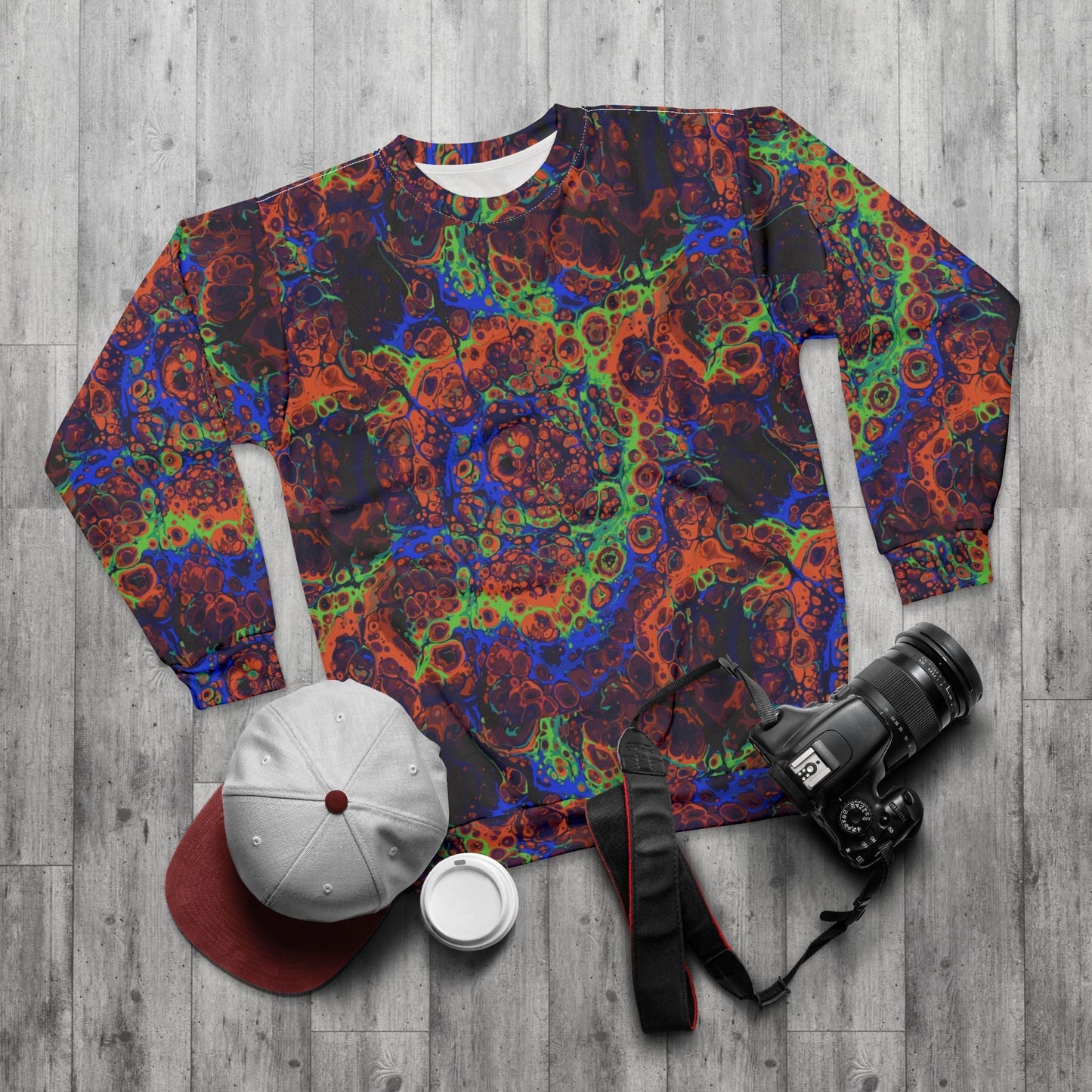 Psychedelic Lava Pattern Sweatshirt | Abstract All-Over Print