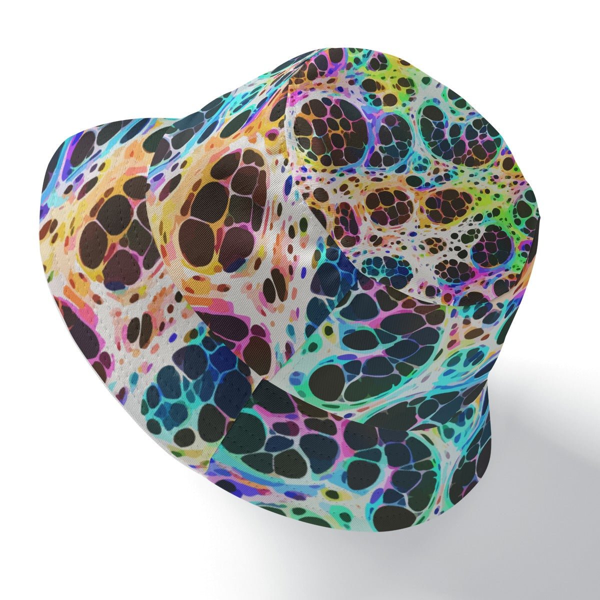 Psychedelic Mood-Shift Bucket Hat for Festival-Goers — Reversible Trippy Headwear, Cognitive Drift, Rave Accessory, Two-Sided Art Hat