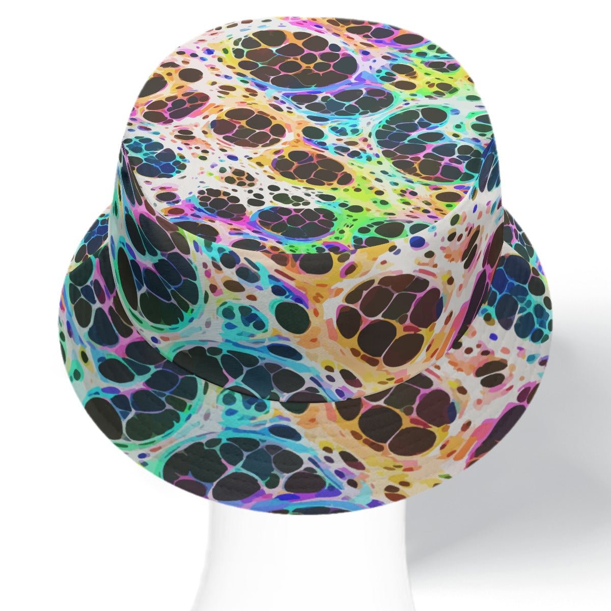 Psychedelic Mood-Shift Bucket Hat for Festival-Goers — Reversible Trippy Headwear, Cognitive Drift, Rave Accessory, Two-Sided Art Hat