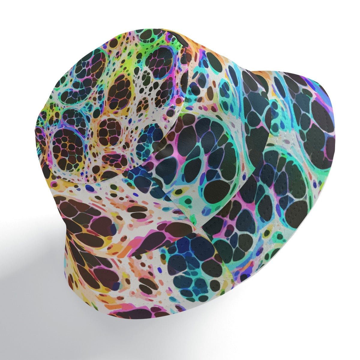 Psychedelic Mood-Shift Bucket Hat for Festival-Goers — Reversible Trippy Headwear, Cognitive Drift, Rave Accessory, Two-Sided Art Hat