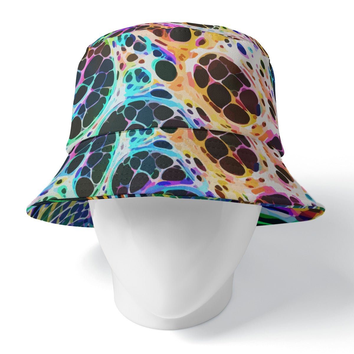 Psychedelic Mood-Shift Bucket Hat for Festival-Goers — Reversible Trippy Headwear, Cognitive Drift, Rave Accessory, Two-Sided Art Hat