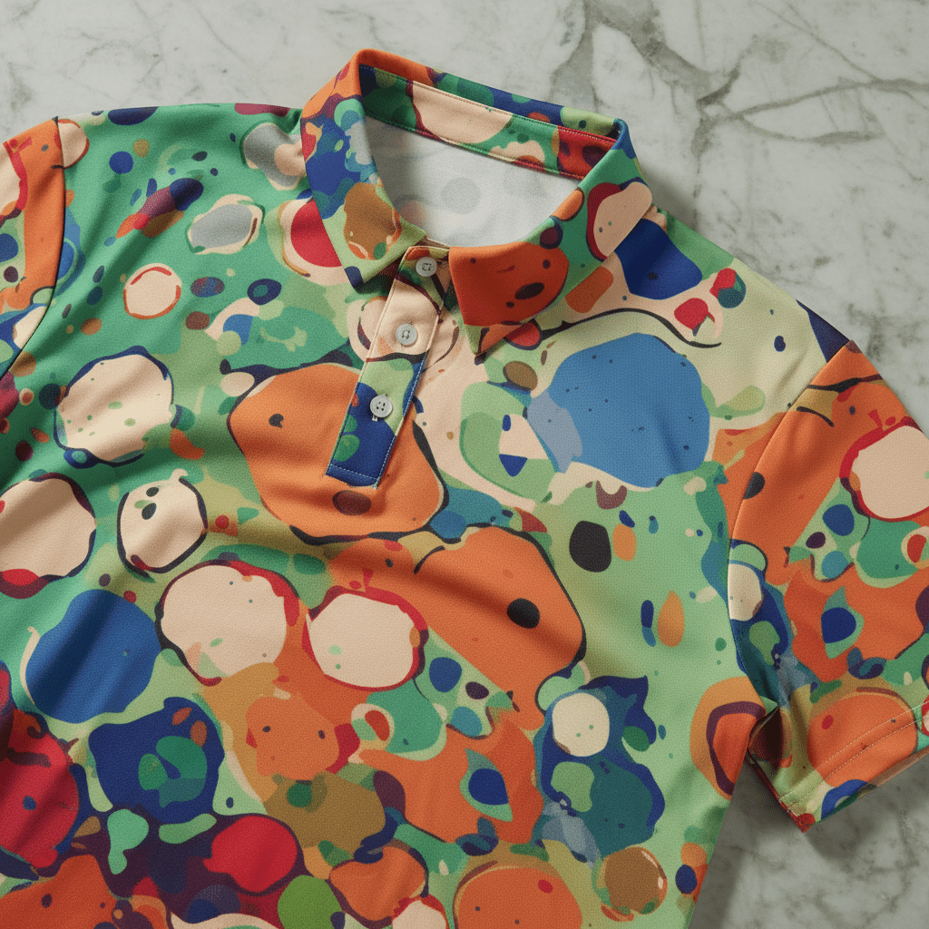 Psychedelic Paint Splatter Polo | Abstract Art Golf Shirt