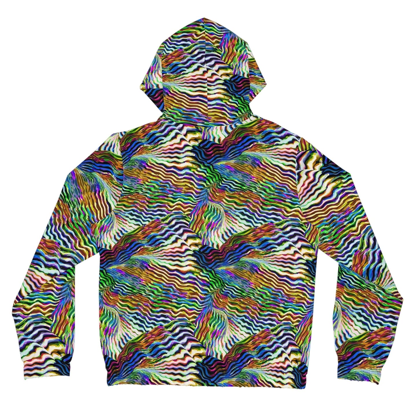 Psychedelic Zebra Stripe Swirl Hoodie | Hypnotic Primary Color Design