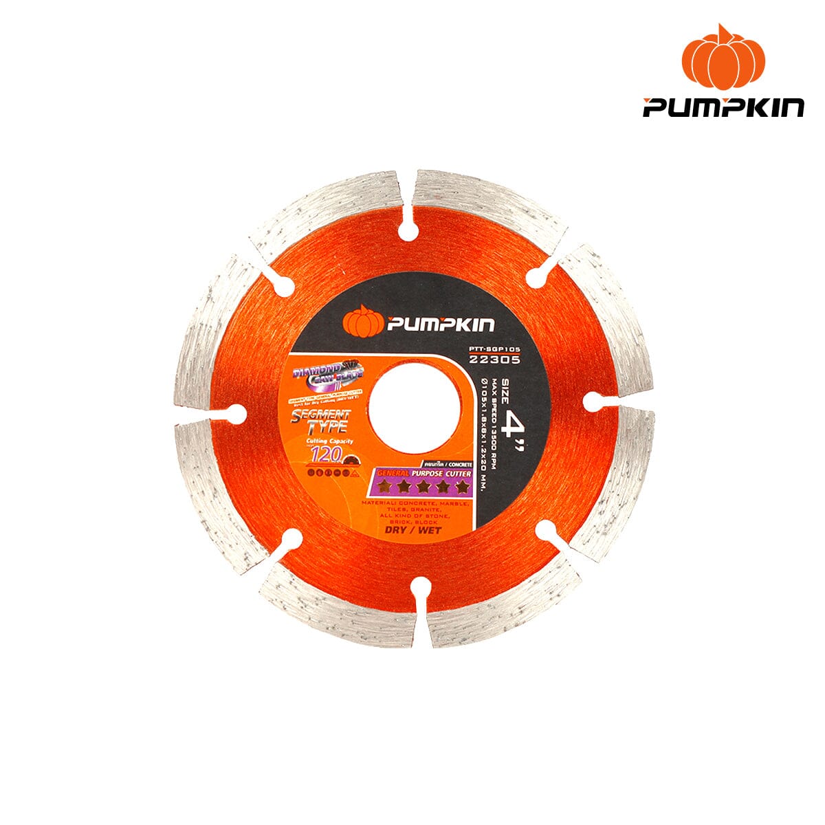 Pumpkin General Use Segment Diamond Cutting Disc 105x20(16)mm | Model: PM22305