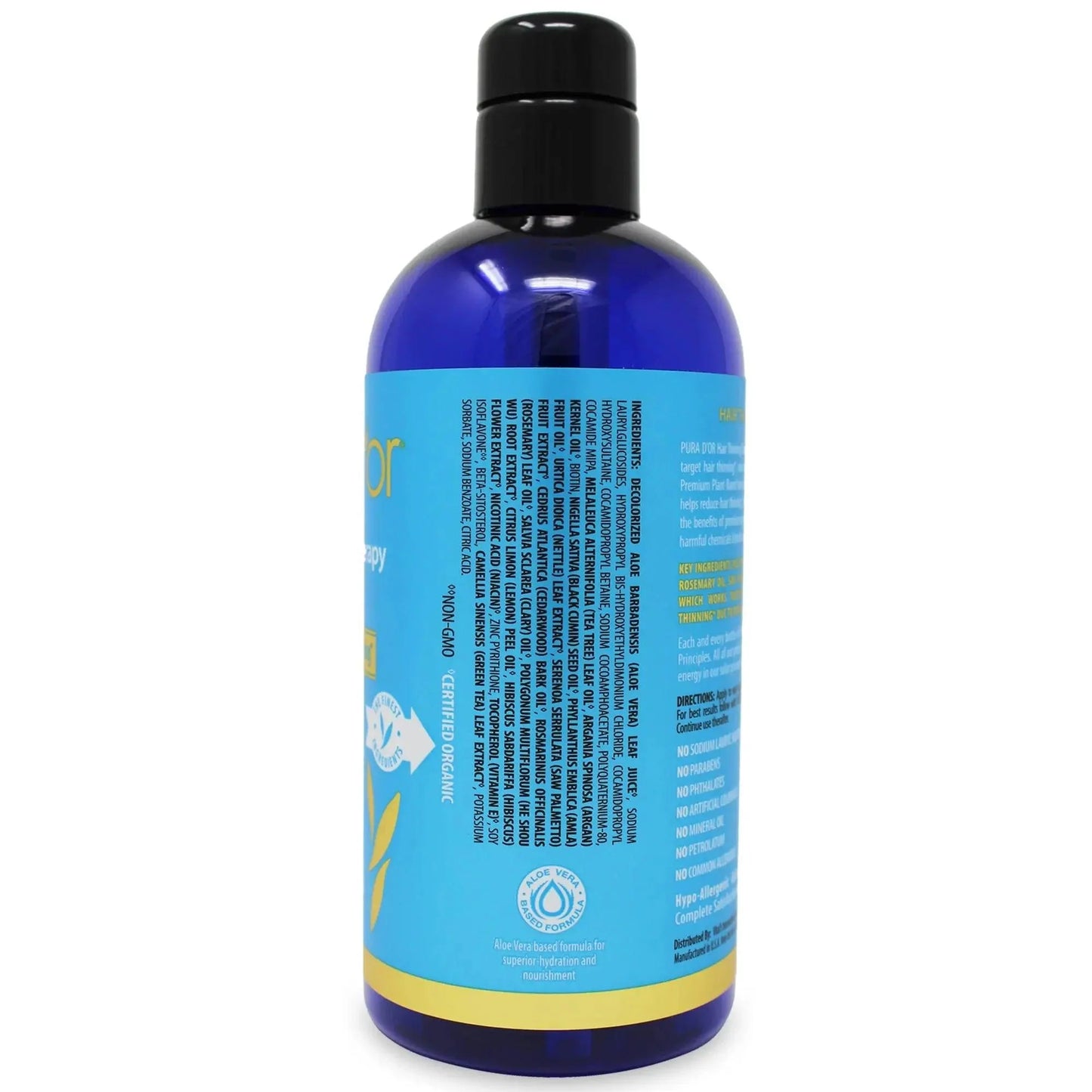 PURA D'OR Hair Thinning Therapy Shampoo – DHT Blocker with Biotin & Saw Palmetto 473ml
