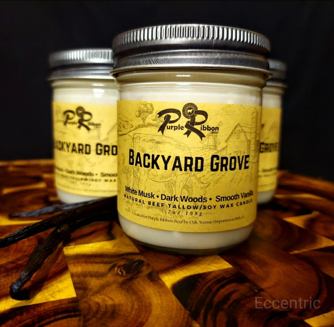 Purple Ribbon Beef Natural Beef Tallow & Soy Hand Poured Candles