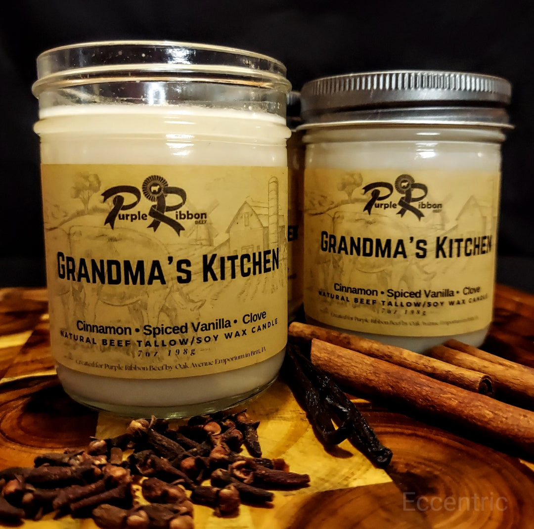 Purple Ribbon Beef Natural Beef Tallow & Soy Hand Poured Candles