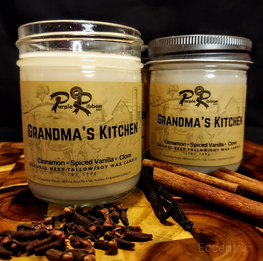 Purple Ribbon Beef Natural Beef Tallow & Soy Hand Poured Candles