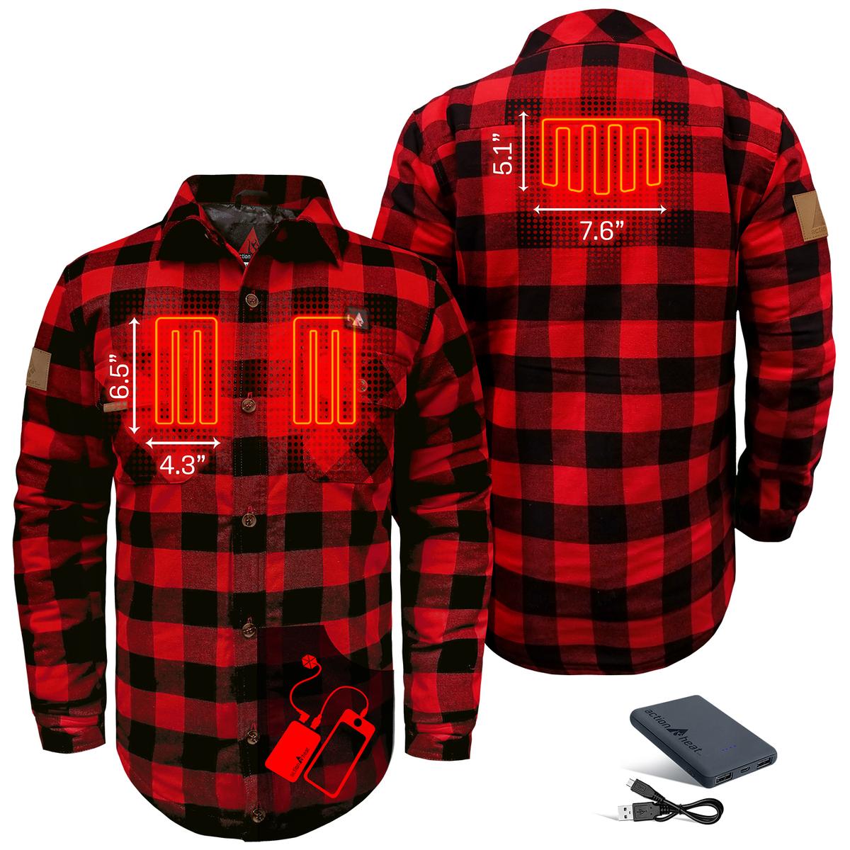 ActionHeat 5V Battery Heated Flannel Shirt