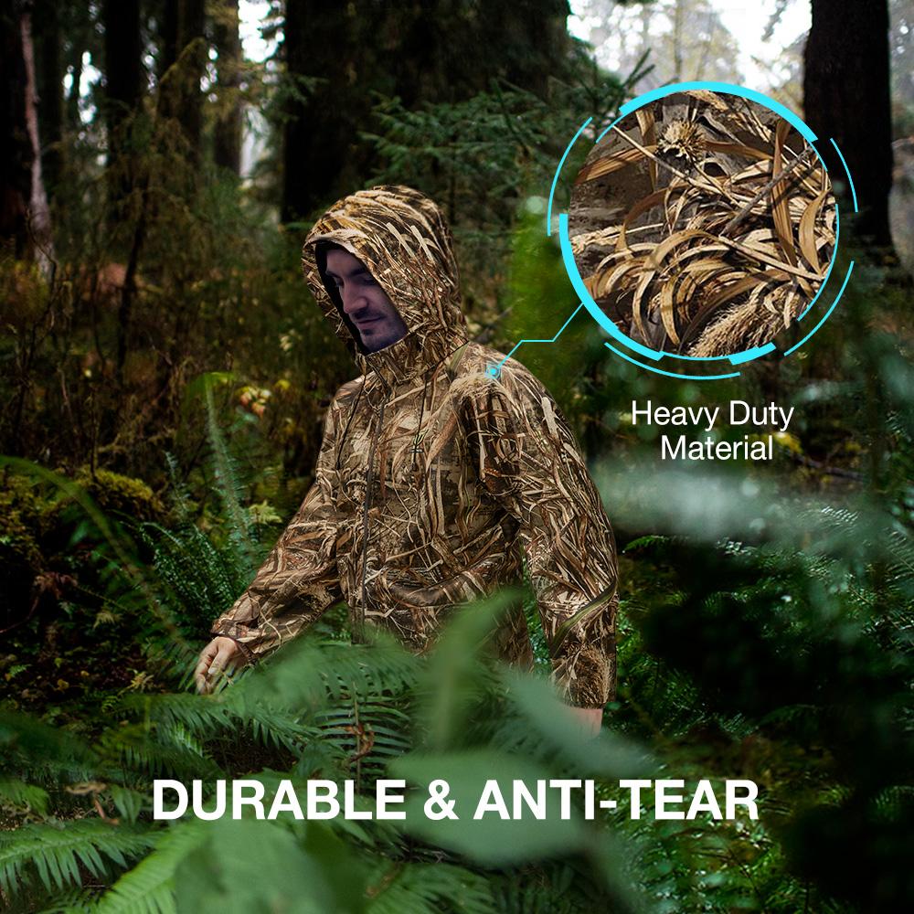 TideWe Rain Suit, Waterproof Breathable Lightweight Rainwear Rain Coat & Pant Size Camo-max 5