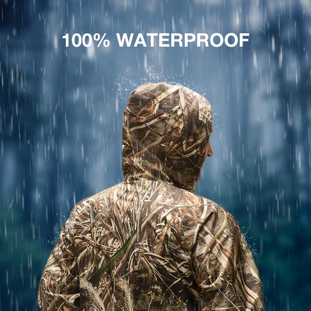 TideWe Rain Suit, Waterproof Breathable Lightweight Rainwear Rain Coat & Pant Size Camo-max 5