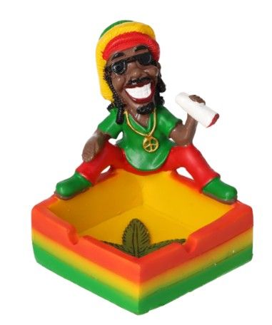 Keramieke Asbak Rasta Met Sigaar - 9x9cm