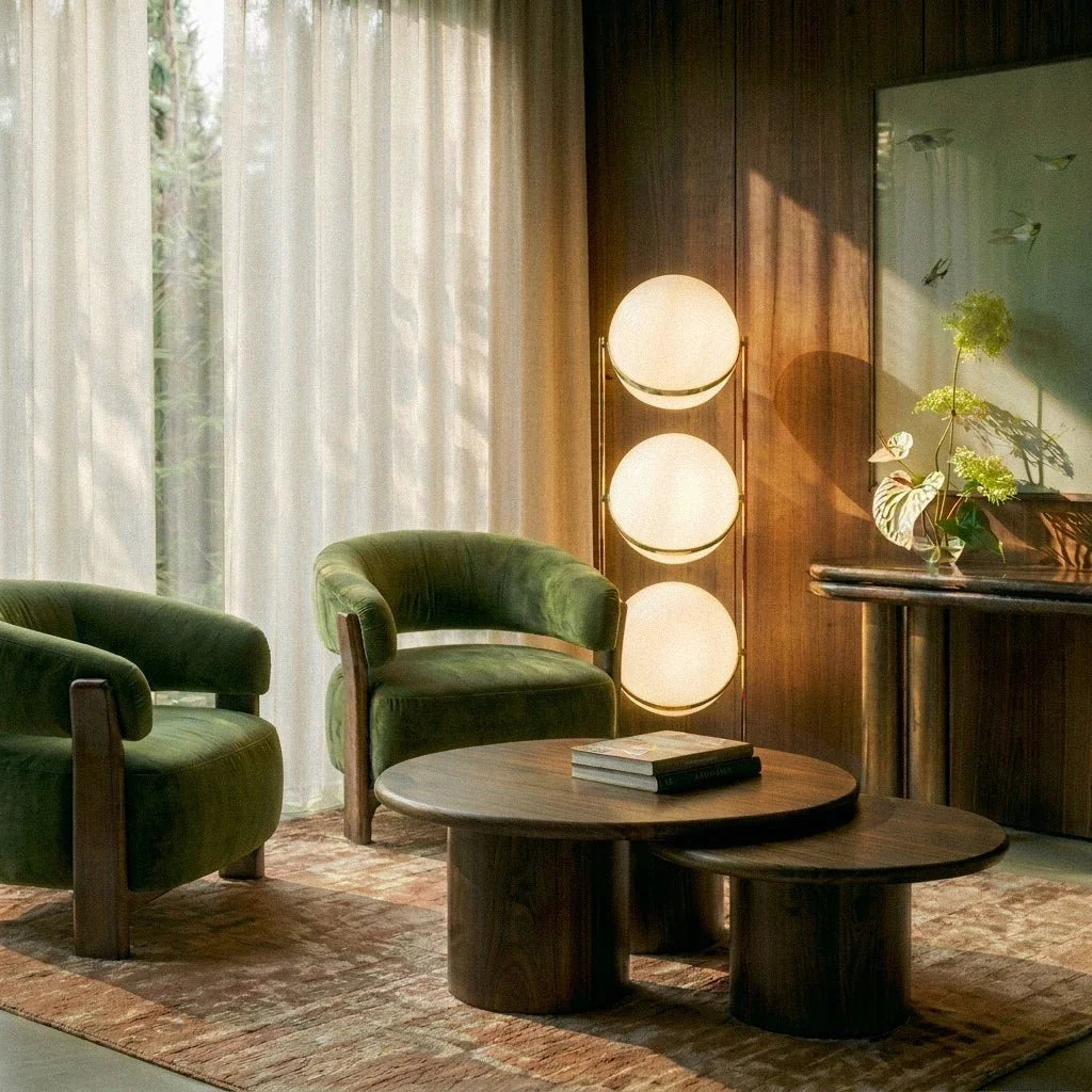 Modern Chrome Tiered Floor Lamp With Layered Circular Shade