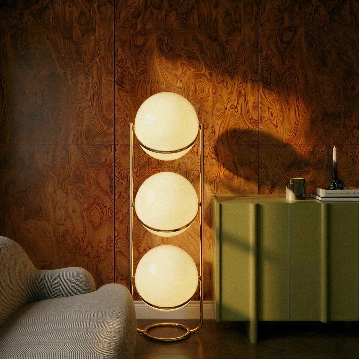 Modern Chrome Tiered Floor Lamp With Layered Circular Shade