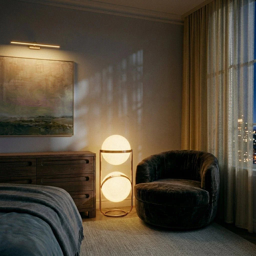 Modern Chrome Tiered Floor Lamp With Layered Circular Shade