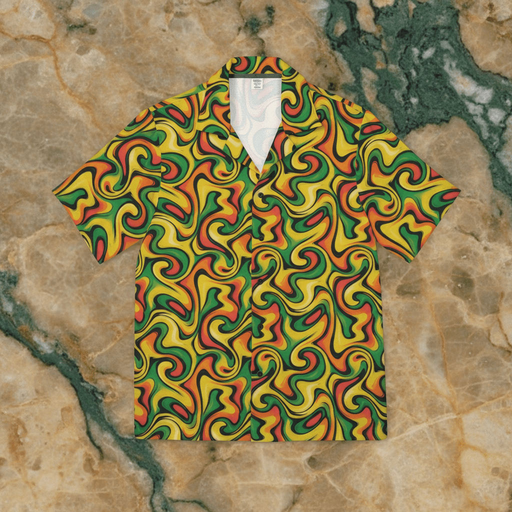 Retro Boundless Swirl Hawaiian Shirt | 70s Psychedelic AOP Camp Shirt for Festival & Summer Style