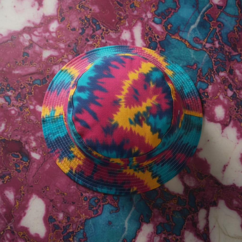 Reversible Bucket Hat • Psychedelic Kaleidoscope, Graffiti Print
