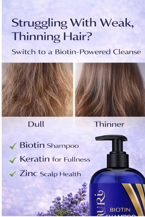Ammuri Biotin Shampoo – DHT Blocker for Thicker Hair | Set of 2 x 473ml
