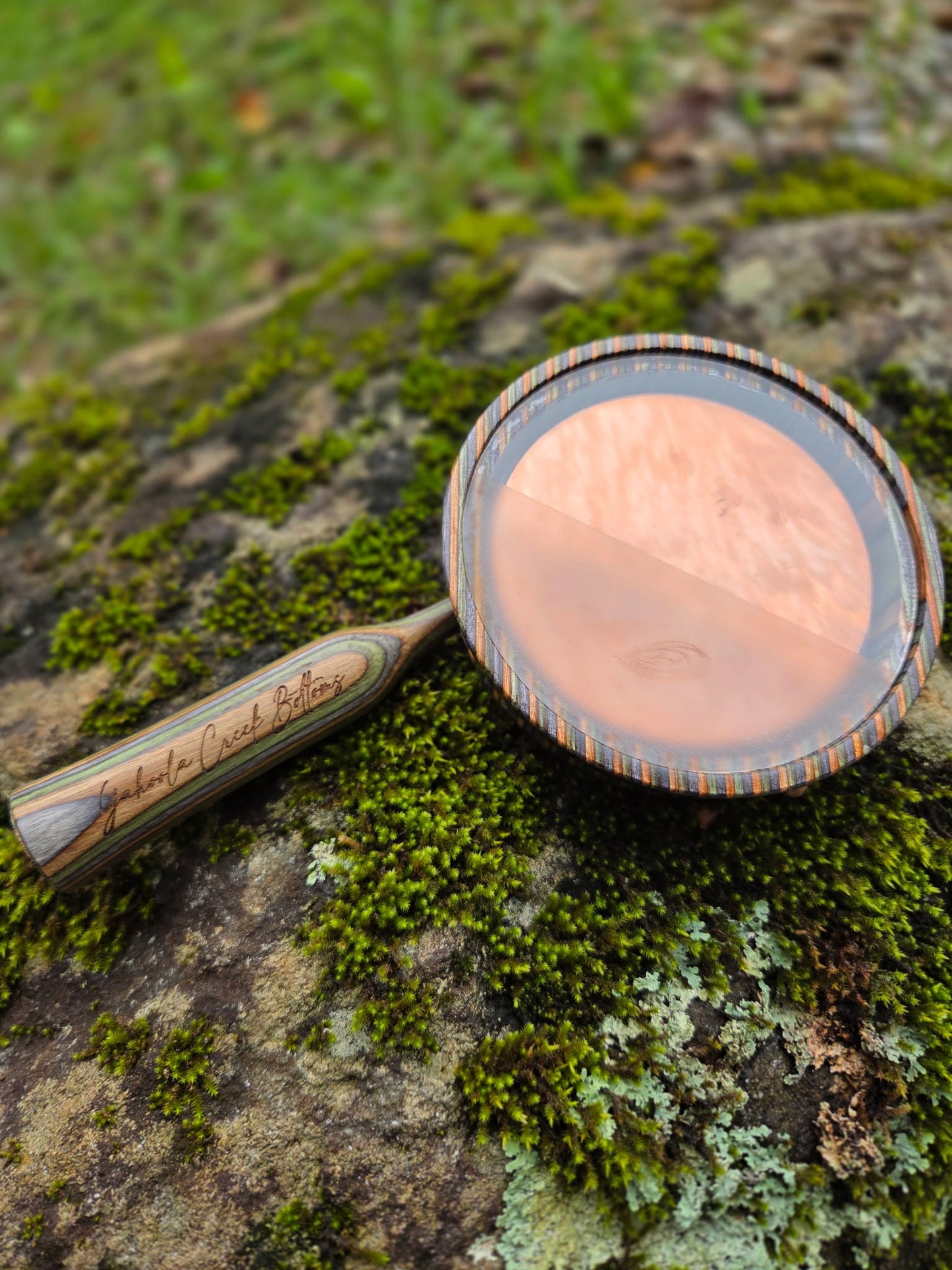 1/2 blasted crystal over copper