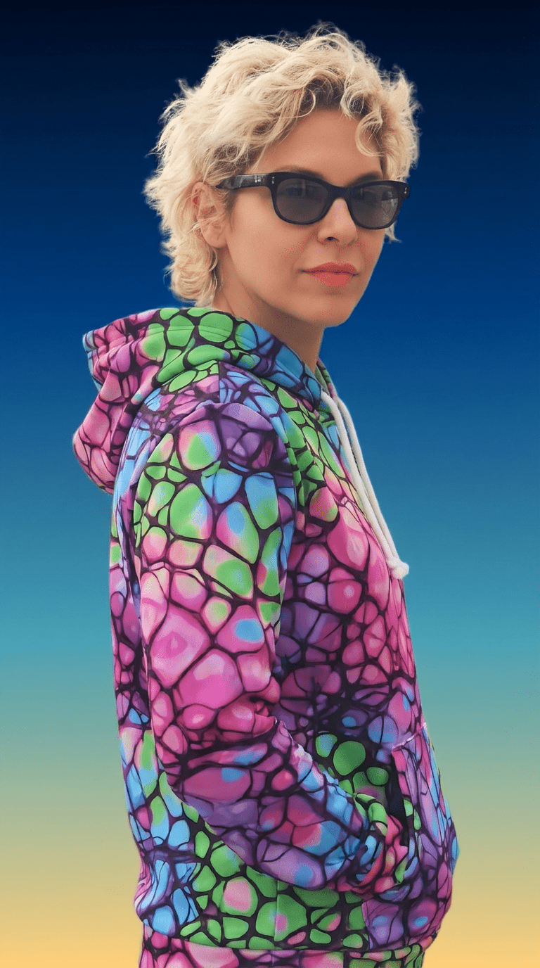 Plurrple AOP Pullover Hoodie – Bioluminescent Neural Web Streetwear