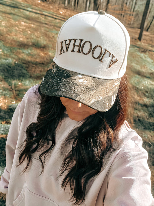 "YAHOOLA" camo 5 panel hat