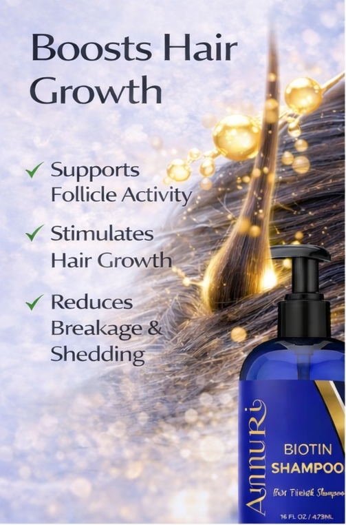 Ammuri Biotin Shampoo – DHT Blocker for Thicker Hair | Set of 2 x 473ml