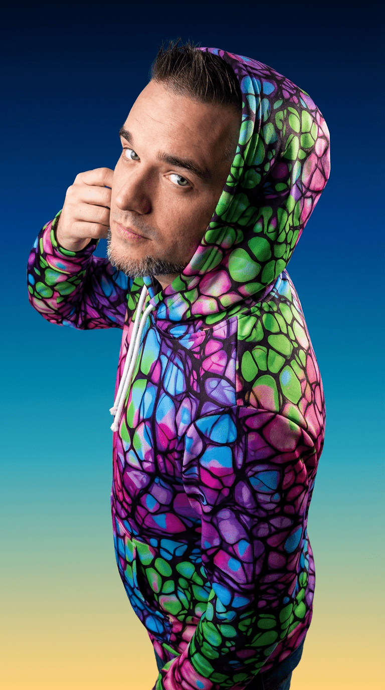 Plurrple AOP Pullover Hoodie – Bioluminescent Neural Web Streetwear