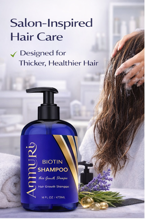 Ammuri Biotin Shampoo – DHT Blocker for Thicker Hair | Set of 2 x 473ml