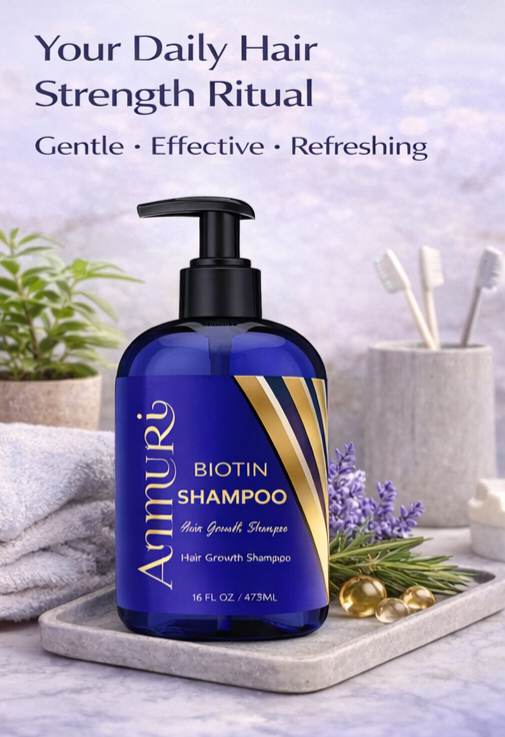 Ammuri Biotin Shampoo – DHT Blocker for Thicker Hair | Set of 2 x 473ml