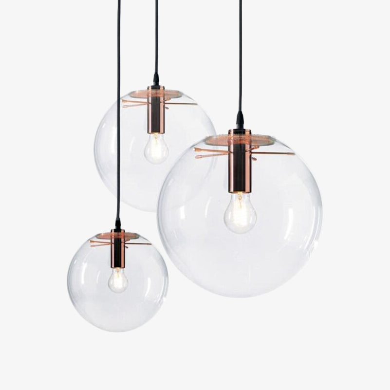 Clear Glass Globe Pendant Lights With LED Light
